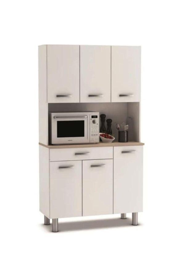 T Designo Amor Çok Amaçlı Dolap-Mikrodalga-Erzak-Airfryer-Mutfak-Kiler Dolabı-Kahve Köşesi-Beyaz-120Cm - Image 1