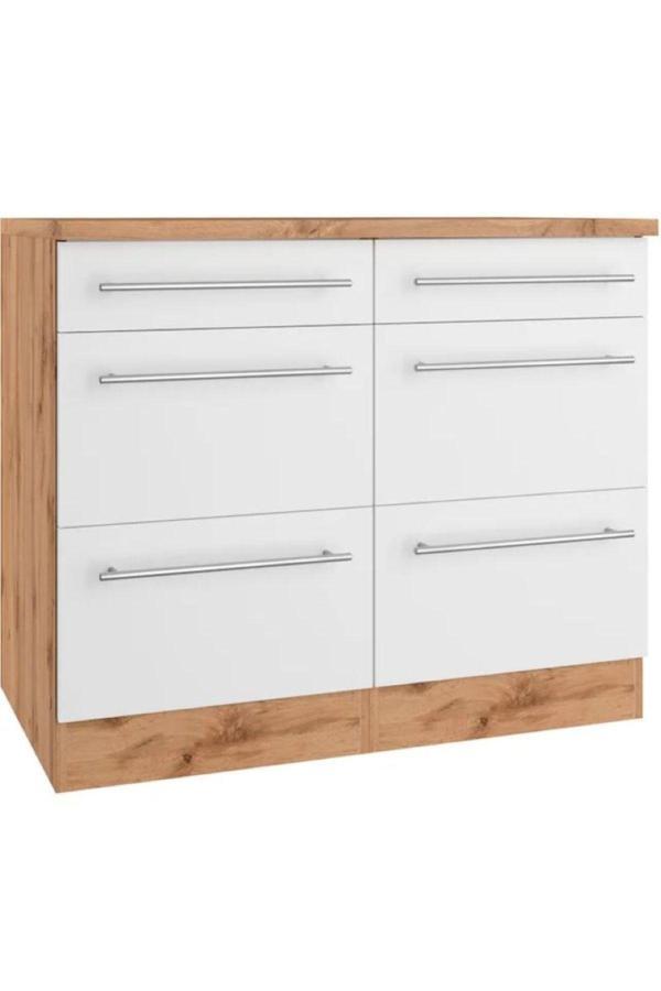 T Designo Aya Mutfak 6 Çekmeceli Alt Modül -90 Cm - Çok Amaçlı Dolap -Tezgah Dahil - Image 1
