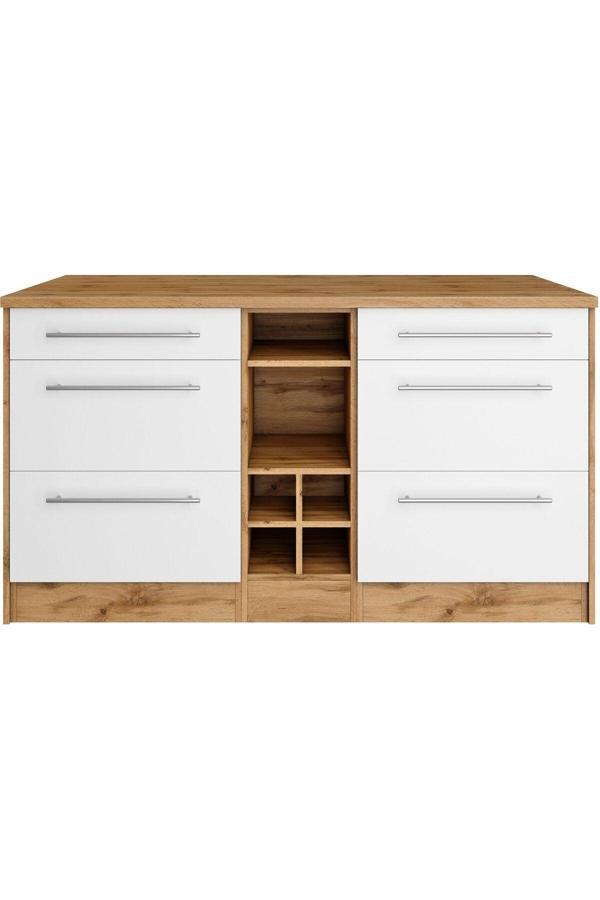 T Designo Boreas Mutfak Alt Modül 6 Çekmeceli -150 Cm Beyaz-Tezgah Dahil - Image 1