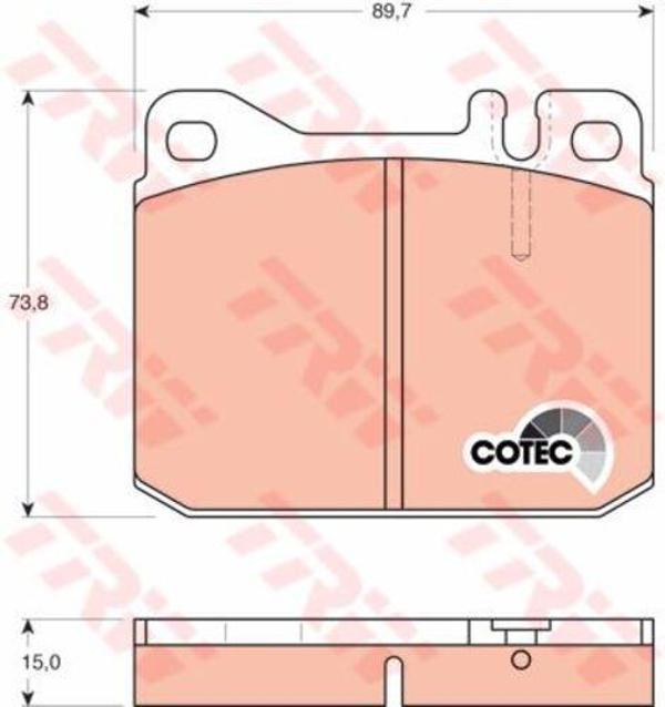 Trw Gdb242 Fren Balatası Ön C123 200 230 240 250 280 300 R107 350 450 W116 280 300 350 450 W123 200 230 240 250 280 300  - Image 1