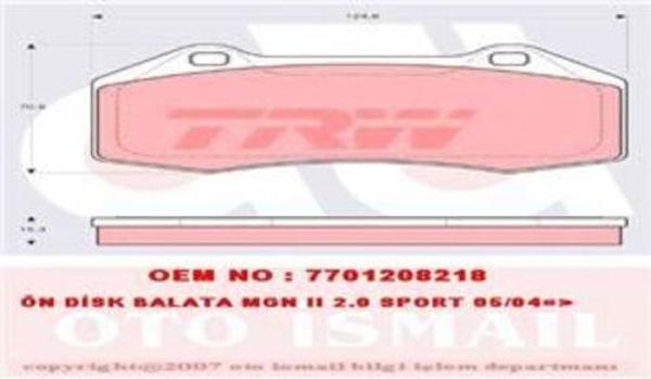 Trw Gdb1606 Fren Balatası Ön Clıo Iıı 06- 2.0 16V Sport Megane Iı 04-09 Sport Megane Iıı 08- Coupe 2.0 Rs  - Image 1