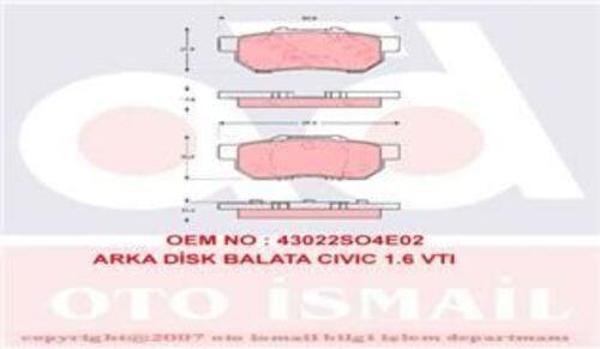 Trw Gdb3113 Fren Balatası Arka Civic 96-01  - Image 1