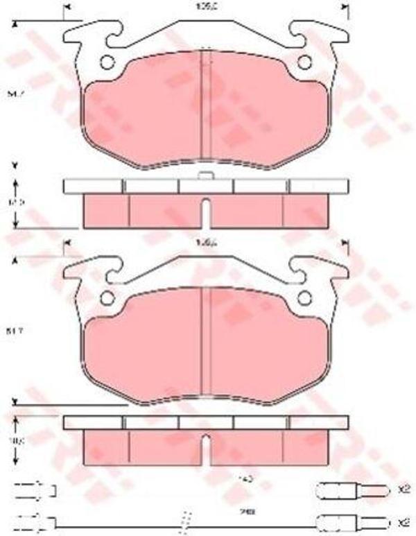 Trw Gdb313 Fren Balatası Ön Citroen Bx 1.1 1.4 82-92 54.7×105×18  - Image 1
