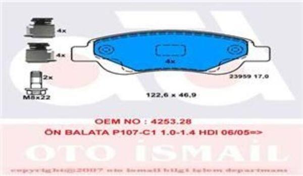 Trw Gdb1633 Fren Balatası Ön 107 05- 108 14- / C1 05- C1 Iı 14- / Aygo 14-  - Image 1