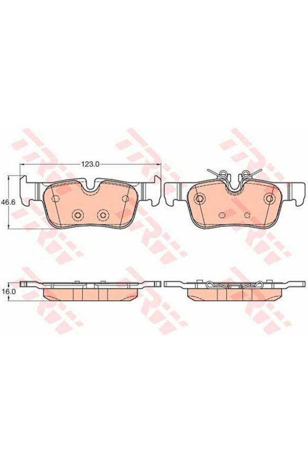 Trw Gdb2063 Fren Balatası Arka Bmw 2 F45-F46 216-218-220 216-218-220 14- Bmw X1 F48 15- İ3 Elektrikl - Image 1
