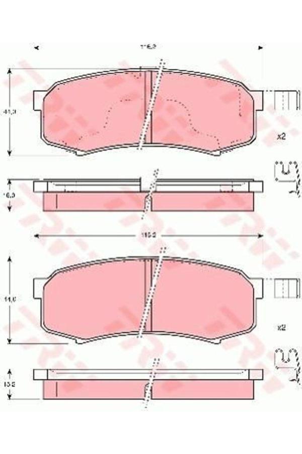 Trw Gdb3110 Fren Balatası Arka Land Cruiser 90-98 / Pajero 06-12 - Image 1