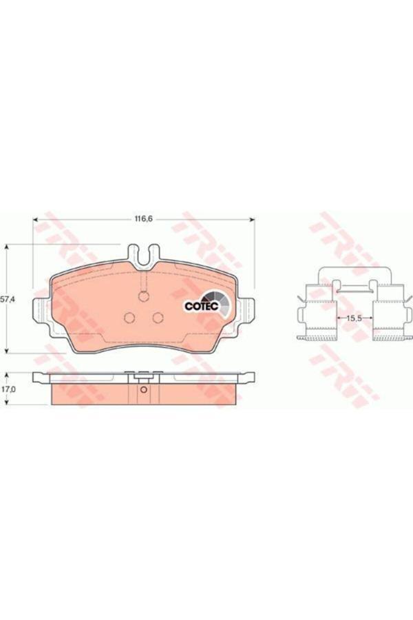 Trw On Balata Mercedes W168 A Serısı A140 1,4 97-> 160 1,6 98-> - Image 1