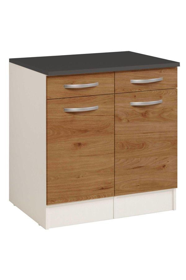 T Designo Rosa Mutfak 2 Çekmeceli 2 Kapaklı Alt Modül -100 Cm - Çok Amaçlı Dolap -Tezgah Dahil - Image 1