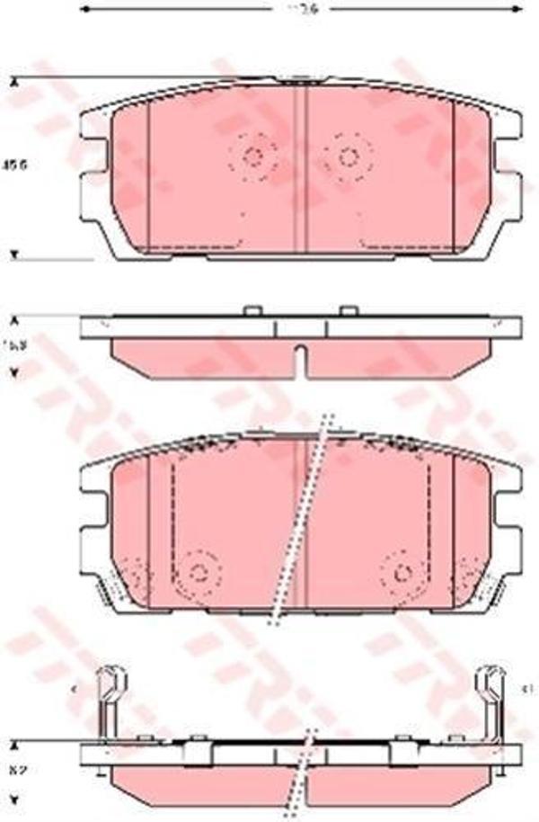 Trw Gdb3296 Fren Balatası Arka Terracan 01- 2.9 Crdı  - Image 1