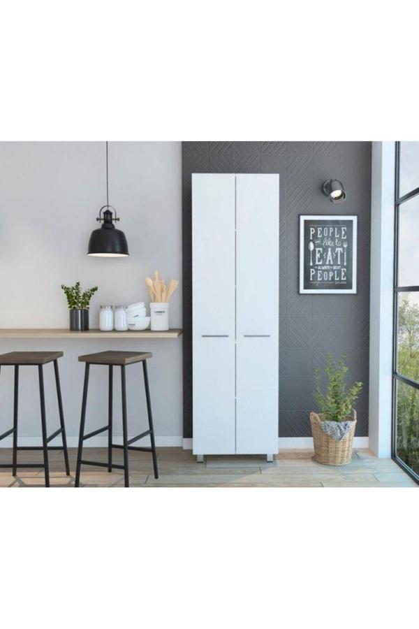 T Designo Sırma Çok Amaçlı Dolap,5 Raflı, 2 Kapaklı Mutfak Dolabı Kiler Dolabı Banyo Dolabı-60Cm - Image 1