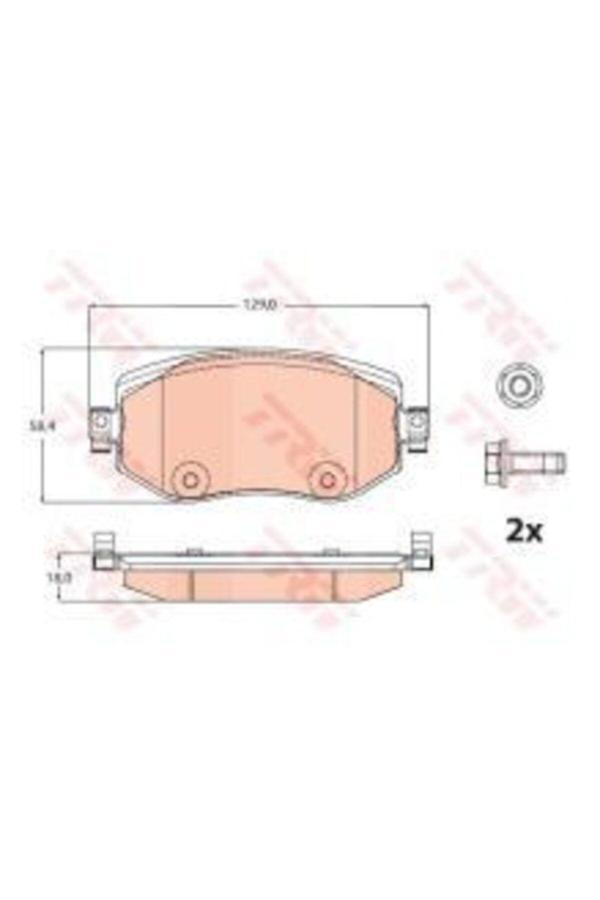 Trw -Gdb2175 Ön Fren Balatası Uzunluk 129Mm Megane Iv 2015 - - Image 1