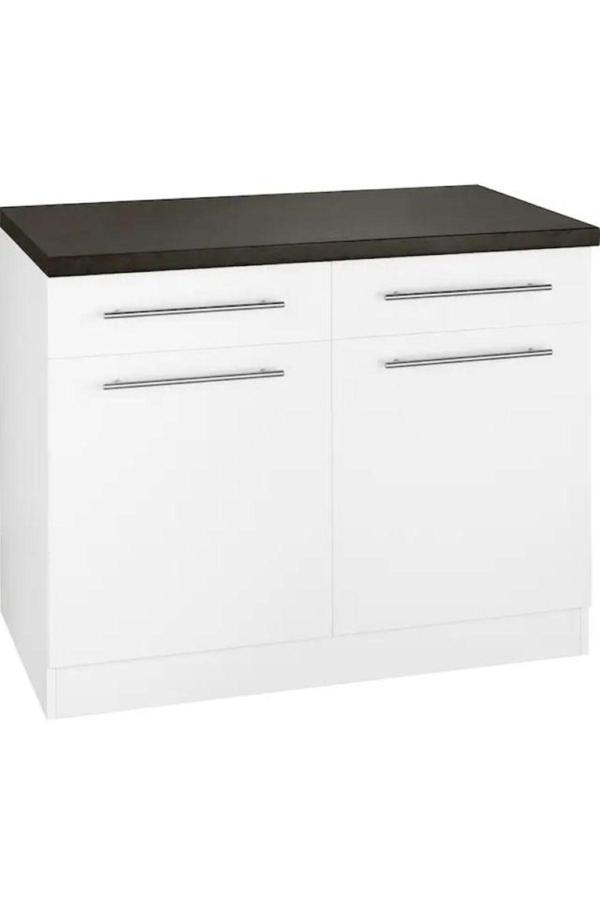 T Designo Vera Mutfak 2 Çekmeceli 2 Kapaklı Alt Modül -90 Cm - Çok Amaçlı Dolap -Tezgah Dahil - Image 1
