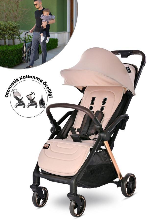 Lorelli Loret Otomatik Katlanan Kabin Boy  Bebek Arabası - Beige - Image 1