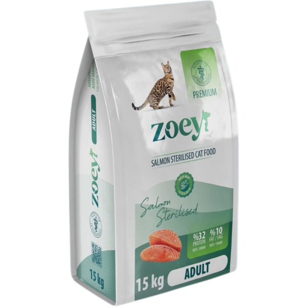 Zoey Somonlu Kısırlaştırılmış Yetişkin Kedi Maması 15 KG - Image 1