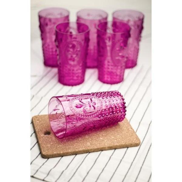 Akrilik Pembe 6lı Uzun Bardak & Su Meşrubat Bardağı 750 ml ( Büyük Boy & Cam Değildir ) - Image 1