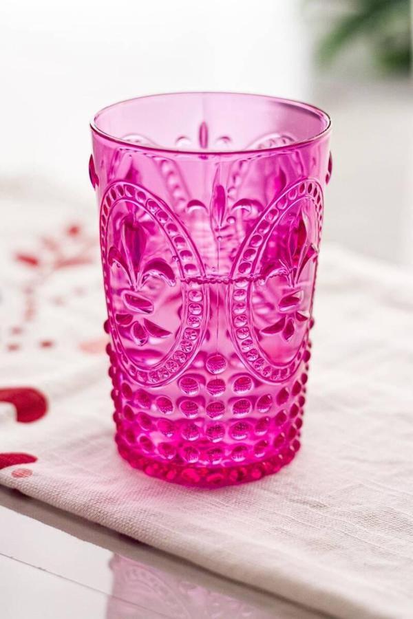 Akrilik Pembe Tekli Kısa Bardak & Su Meşrubat Kahve Yanı Bardağı 400 ml ( Cam Değildir ) - Image 1