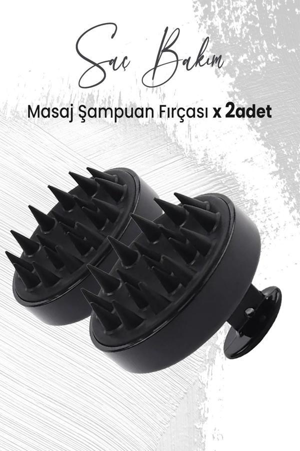 Düvenci Toptan Yumuşak Silikonlu Masaj Şampuan Fırçası Siyah x 2 Adet - Image 1