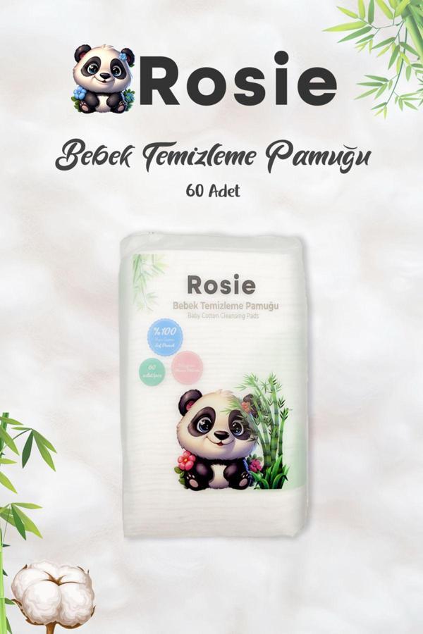 ROSIE %100 Doğal Bebek Temizleme Pamuğu 60'lı - Image 1