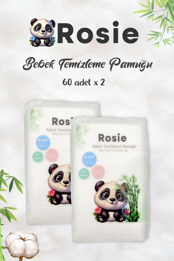 ROSIE %100 Doğal Bebek Temizleme Pamuğu 2'li Paket - Image 1