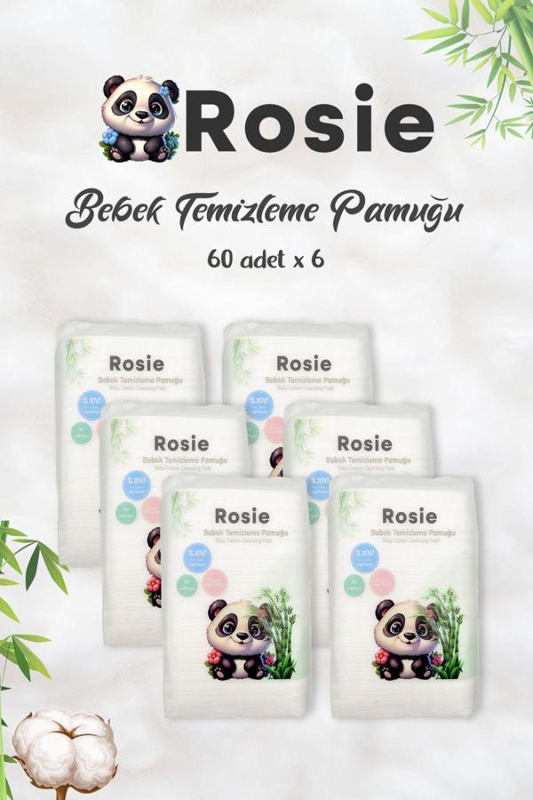 ROSIE %100 Doğal Bebek Temizleme Pamuğu 6'lı Paket - Image 1