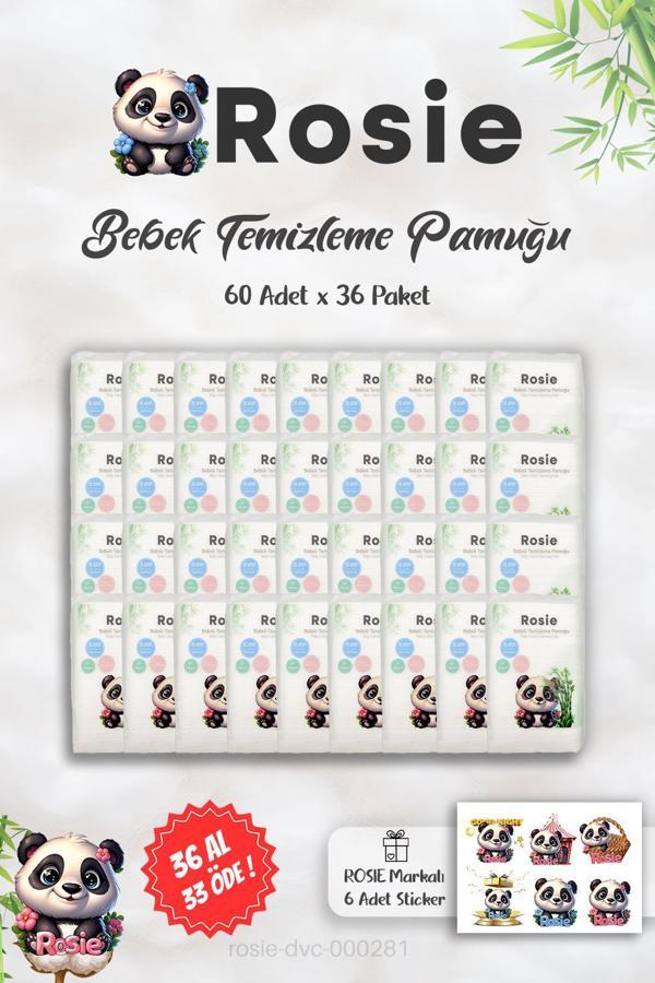 Rosie %100 Doğal Bebek Temizleme Pamuğu 60'lı ve Rosie Sticker - Image 1