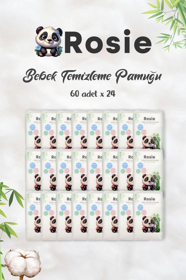 ROSIE %100 Doğal Bebek Temizleme Pamuğu 24'lü Paket - Image 1