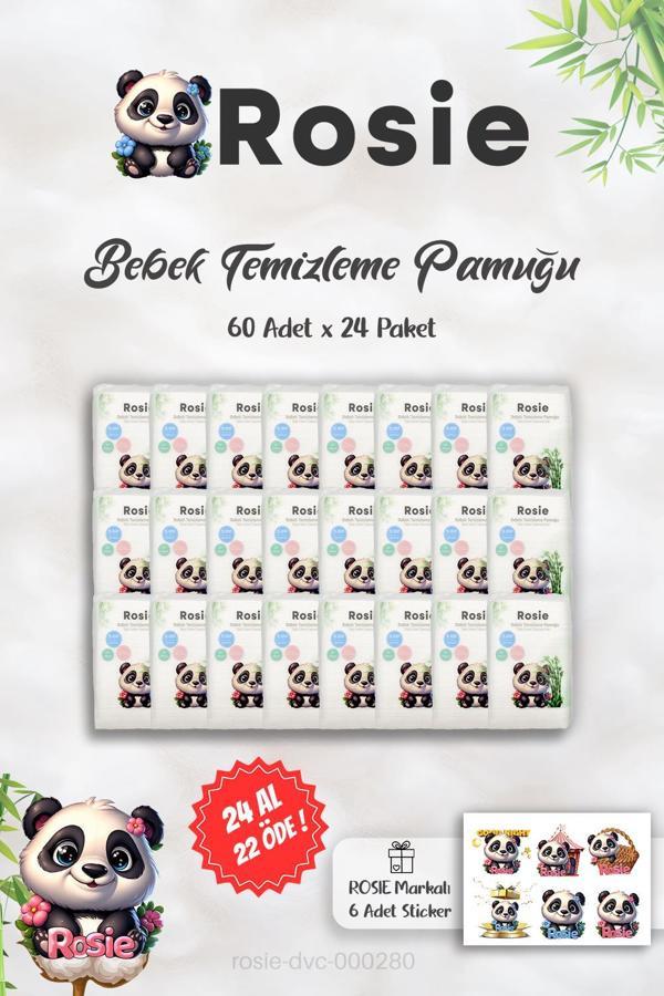 Rosie %100 Doğal Bebek Temizleme Pamuğu 60'lı ve Rosie Sticker - Image 1