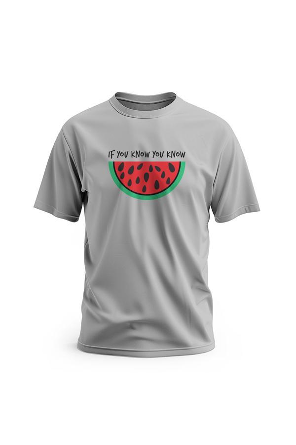 Kısa Kollu Filistin If You Know You Know Ile Karpuz Dijital Baskılı Unisex S - 2xl T300020 - Image 1