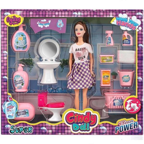 Çocuk Cindy Doll Bebekli Lavabo ve Temizlik Seti 02452 - Image 1