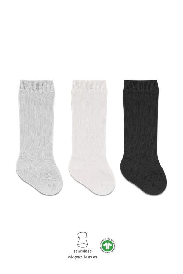 Okul ve Günlük Kullanım için Uygun Konforlu Dizaltı Çorap Seti – Nötr Renkler - Image 1