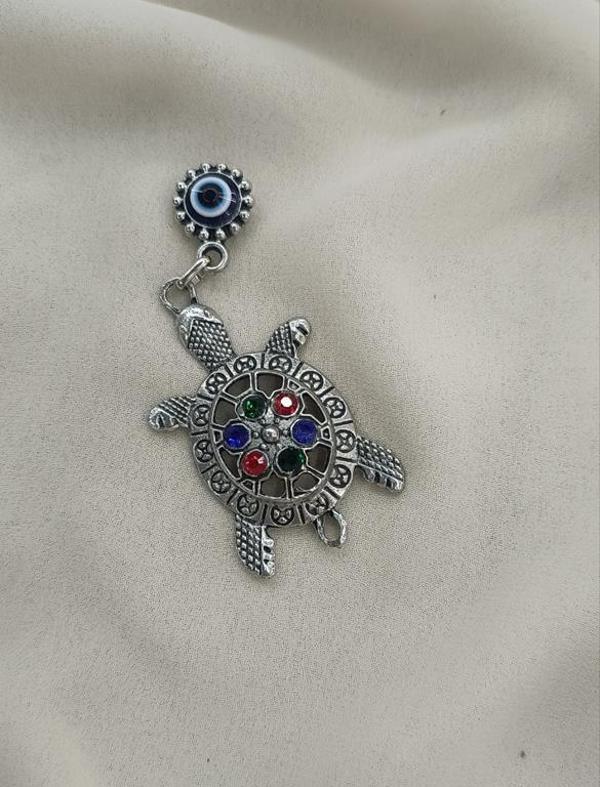 Magnet Kaplumbağa Taşlı Metal Buzdolabı Süsü Mıknatıslı Mağnet   - Image 1