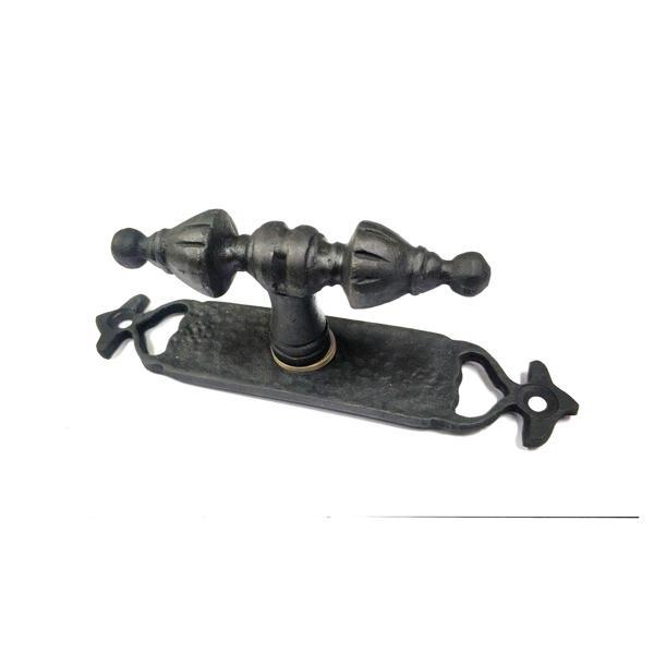 Antika Tarz Dekoratif Pirinç Burma Pencere Kolu - 152x32 mm, Oksit - Image 1