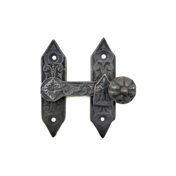 Antika Tarz Dekoratif Pirinç Kapı, Pencere Mandalı - 86x72 mm, Oksit - Image 1