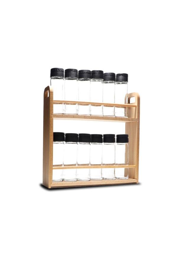 Ahşap Standlı 12'li Baharatlık Takımı - Image 1