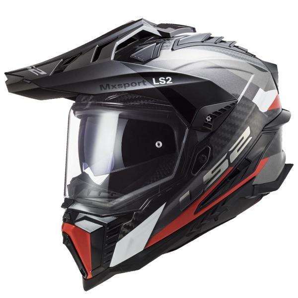 Ls2 Explorer C Karbon Frontıer Tıtanıum Kırmızı Kapalı Kask - Image 1