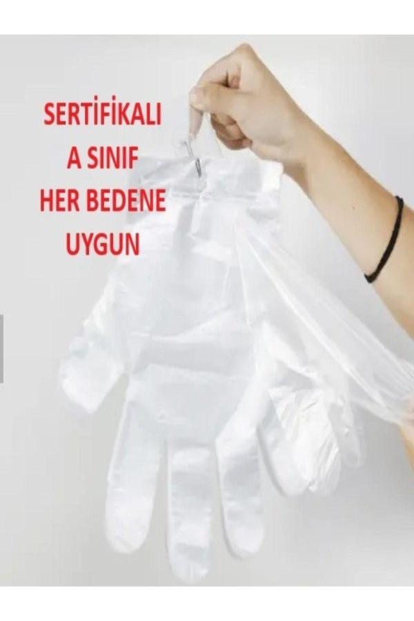 ŞEFFAF ELDİVEN İKİ ELE UYGUN 300ADET - Image 1