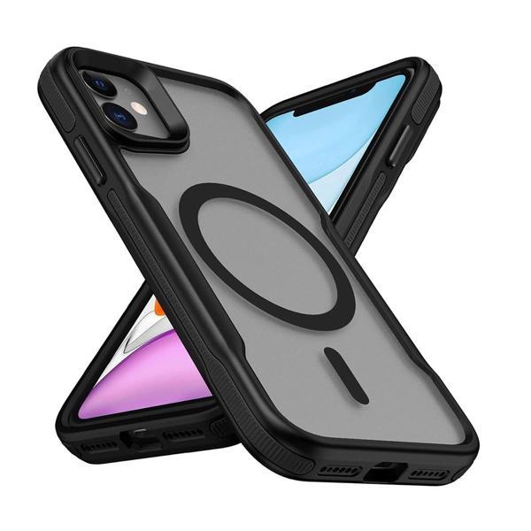 Apple iPhone 11 Kılıf M-safe Şarj Özellikli Renkli Kenar Airbag Şeritli Zore Lamer Kapak - Image 1