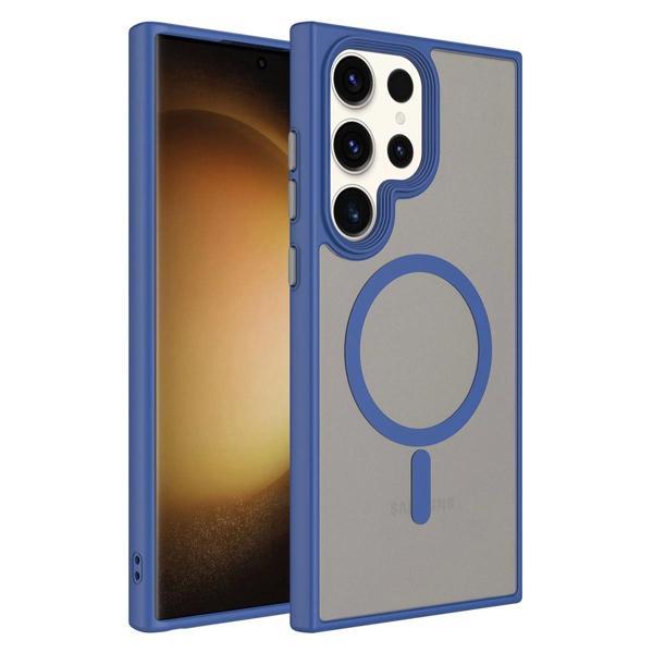 Galaxy S23 Ultra Kılıf Mat Arka Yüzey Wireless Şarj Özellikli Zore Flet M-safe Kapak - Image 1