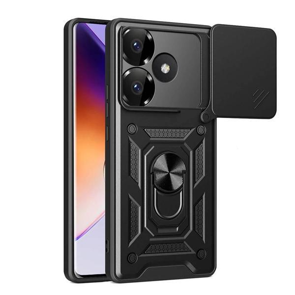 Xiaomi Poco F6 Kılıf Magnetik Standlı Kamera Korumalı Zore Sürgülü Vega Kapak - Image 1