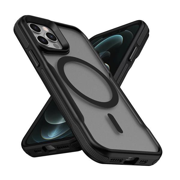 Apple iPhone 12 Pro Max Kılıf M-safe Şarj Özellikli Renkli Kenar Airbag Şeritli Zore Lamer Kapak - Image 1
