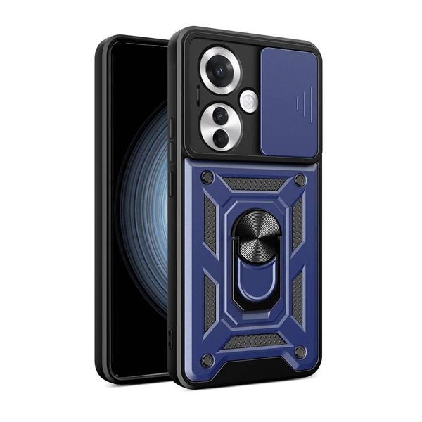 Oppo Reno 11F 5G Kılıf Magnetik Standlı Kamera Korumalı Zore Sürgülü Vega Kapak - Image 1
