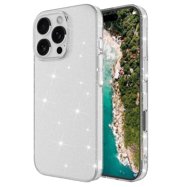 Apple iPhone 16 Pro Kılıf Parlayan Simli Şeffaf Zore Redos Kapak - Image 1