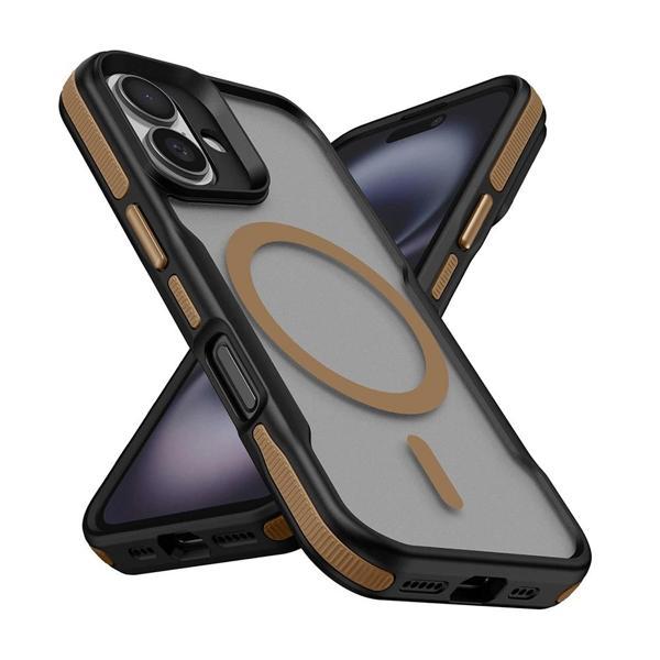 Apple iPhone 16 Plus Kılıf M-safe Şarj Özellikli Renkli Kenar Airbag Şeritli Zore Lamer Kapak - Image 1