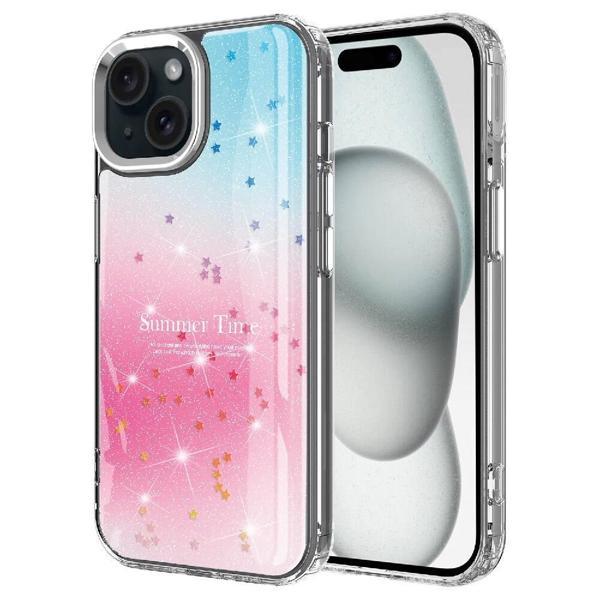 Apple iPhone 15 Kılıf Simli Desenli Parlak Zore Task Kapak - Image 1