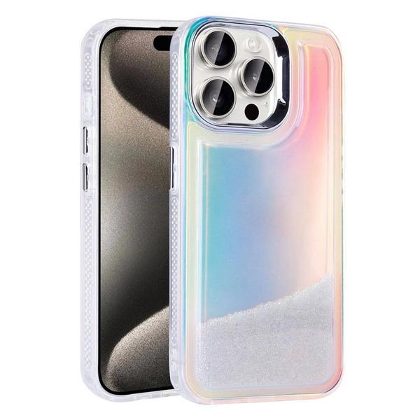 Apple iPhone 15 Pro Max Kılıf Airbagli Renkli Arka Yüzey Boncuk Tasarımlı Zore Kumul Kapak - Image 1