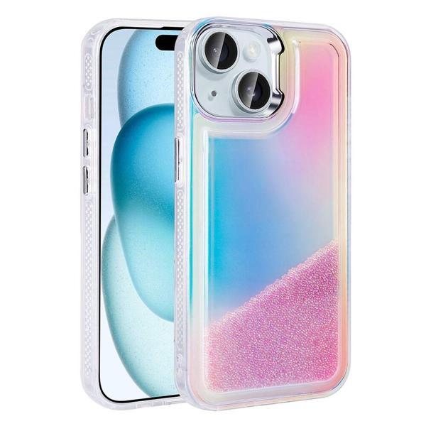 Apple iPhone 15 Kılıf Airbagli Renkli Arka Yüzey Boncuk Tasarımlı Zore Kumul Kapak - Image 1