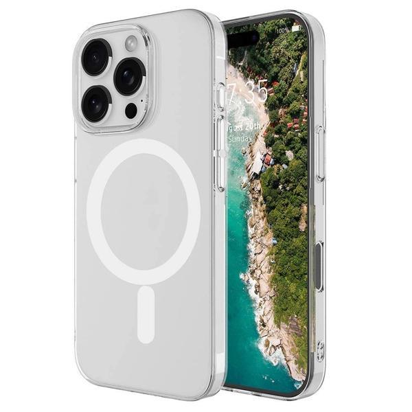 Apple iPhone 16 Pro Kılıf Zore M-safe Şarj Özellikli Şeffaf Tek Kamera Çerçeveli Porto Kapak - Image 1