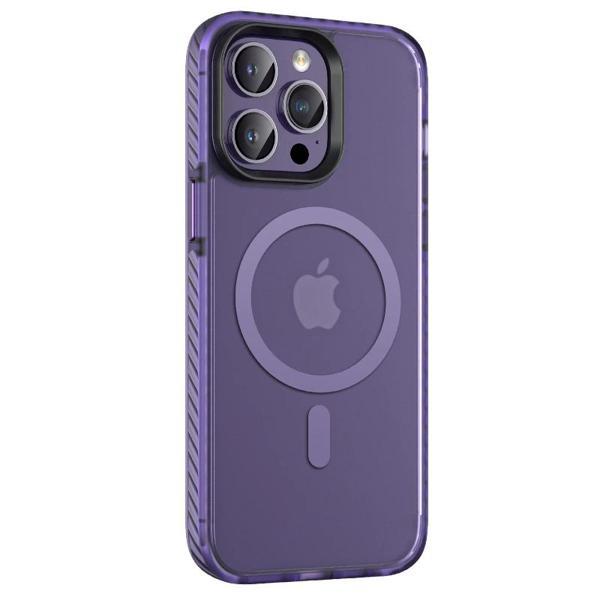 Apple iPhone 14 Pro Max Kılıf Mat Arka Yüzey Wireless Şarj Özellikli Zore Locik Kapak - Image 1