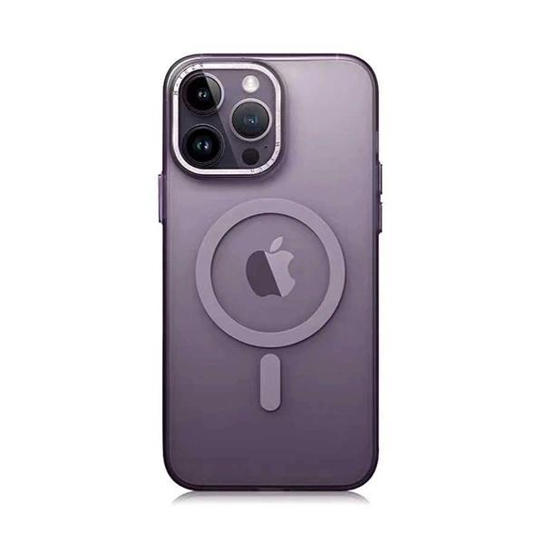 Apple iPhone 14 Pro Kılıf M-safe Şarj Özellikli Buzlu Sert PC Zore Tuval Kapak - Image 1