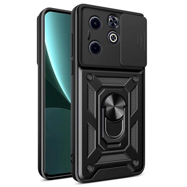 İnfinix Hot 40i Kılıf Magnetik Standlı Kamera Korumalı Zore Sürgülü Vega Kapak - Image 1